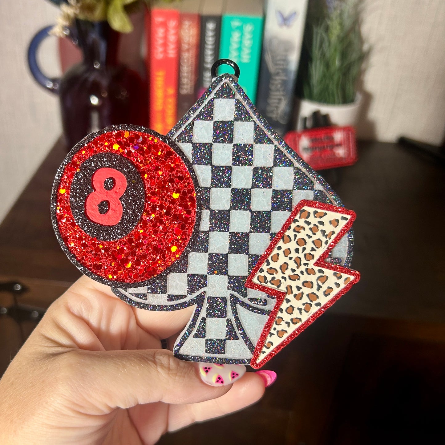 Checkered Spade 8 Ball Freshie- Fragrance: Laundry Day