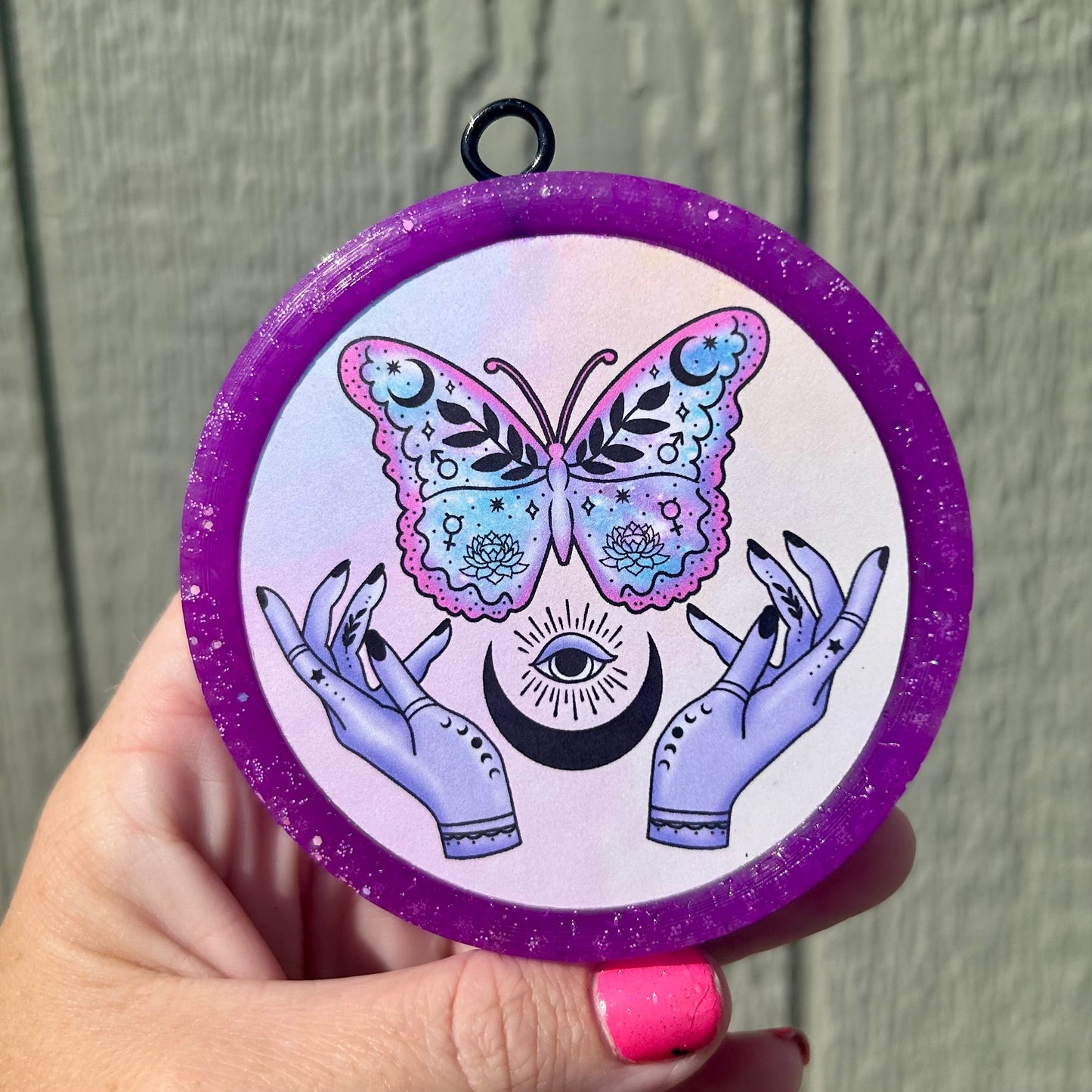 Butterfly Round Freshie - Fragrance: Strawberry Lemon Blondie
