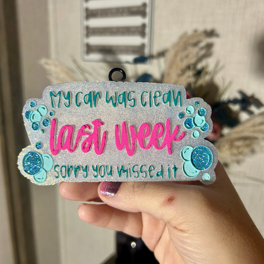 Car was Clean last Week Freshie - Fragrance: Iced Vanilla Woods