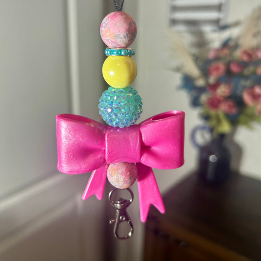 Pink Bow Floral Freshie Hanger