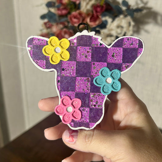 Checkered Cow Freshie - Fragrance: Volcano