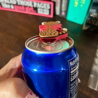 Nail Saver Pop Tab Keychain - Cheetah w/ Pink Bow