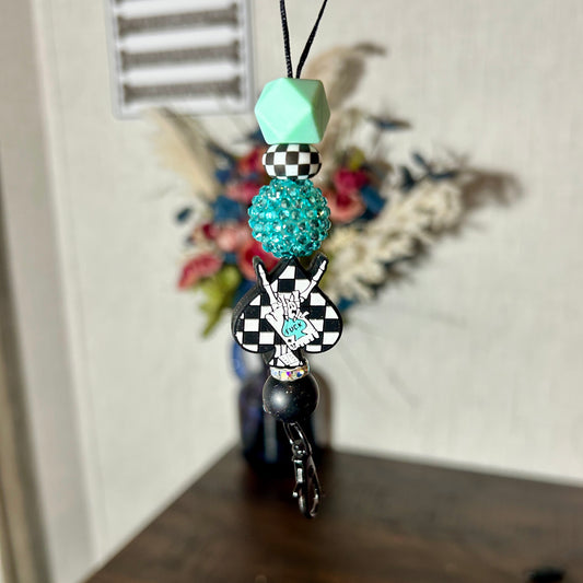 Checkered Spade Freshie Hanger