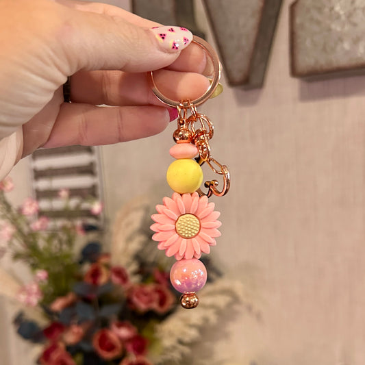 Daisy Rose Gold Keychain