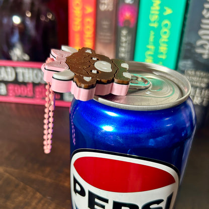 Nail Saver Pop Tab Keychain - Highland Cow / Pink Bow