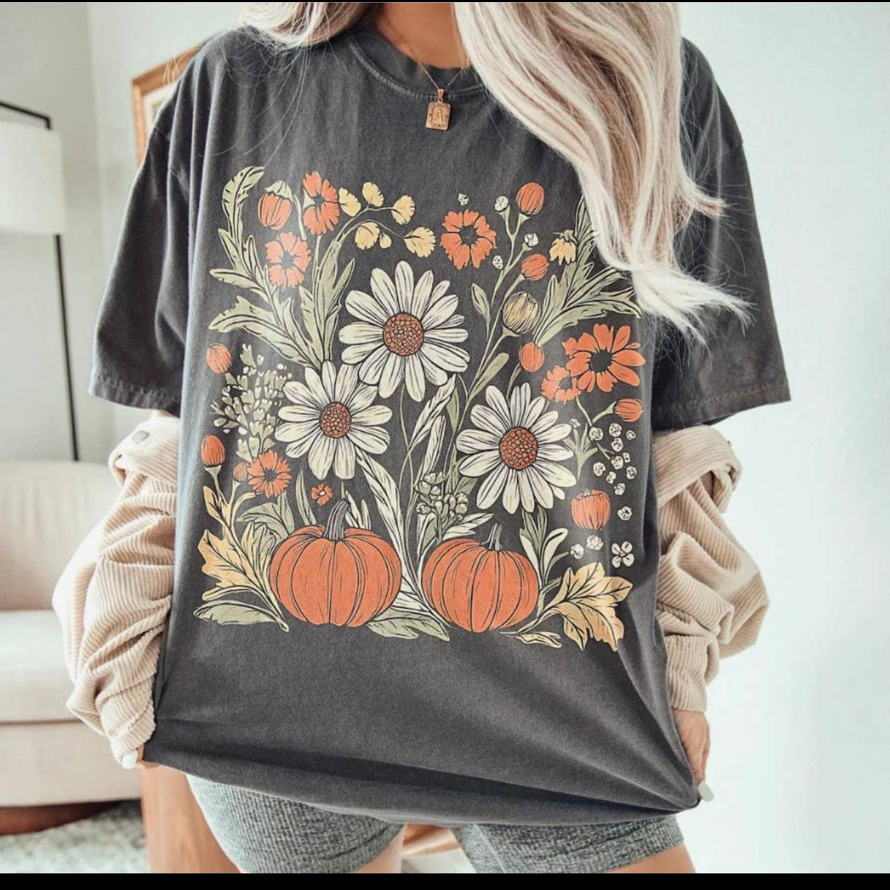 Boho Fall Pumpkins Tee  - Pre-order