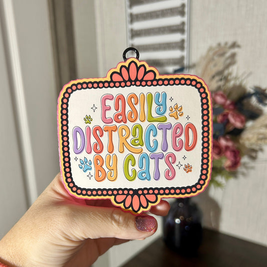 Easily Distracted by Cats Frame Freshie - Fragrance: Watermelon Lemonade
