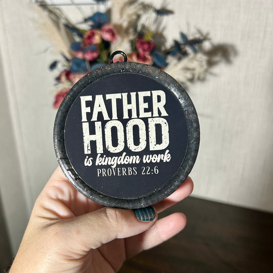 Fatherhood  Round Freshie - Fragrance: Black Ice