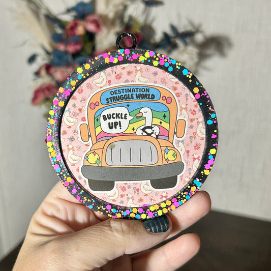 Struggle Bus Round Freshie - Fragrance: Fancy Don't Let Me Down