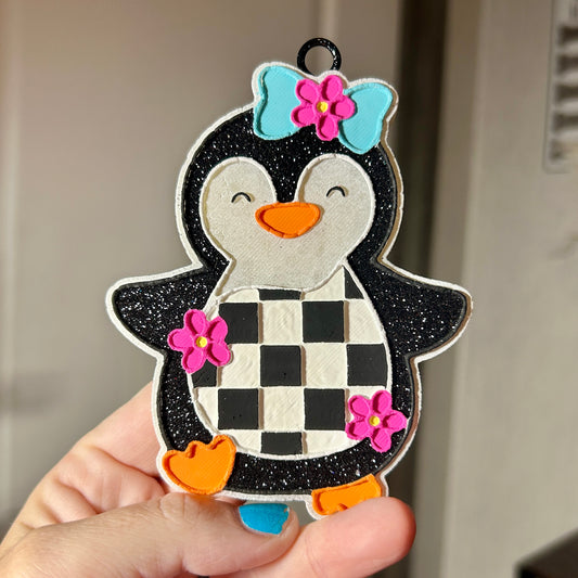 Checkered Penguin Design