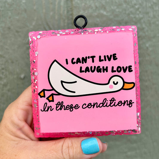 Can’t Live Laugh Love Square Freshie - Fragrance: Pink Chiffon