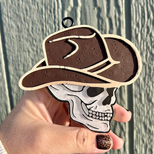 Cowboy Skull Freshie - Fragrance: Leather