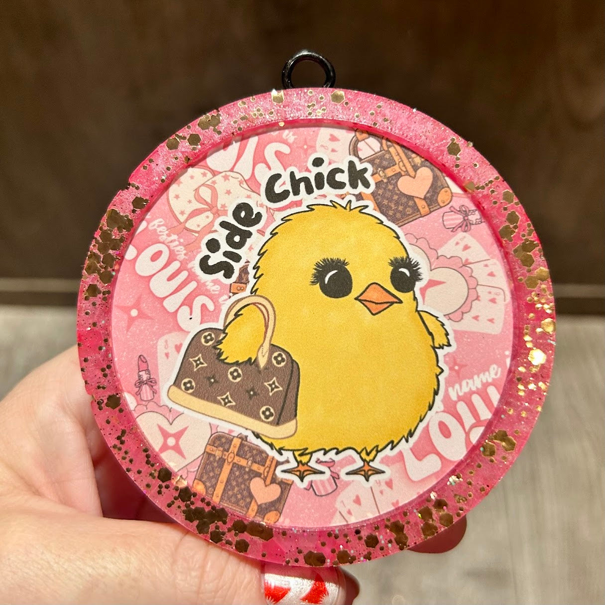 Side Chick Round Freshie - Fragrance: Pumpkin Spice Latte