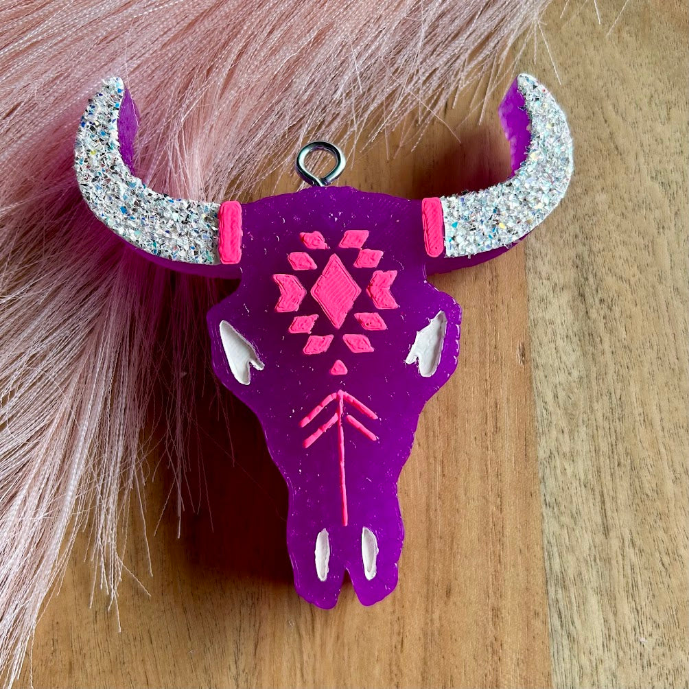 Aztec Bull Skull Freshie Design