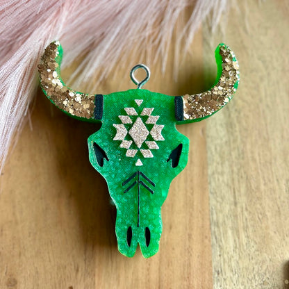 Aztec Bull Skull Freshie Design