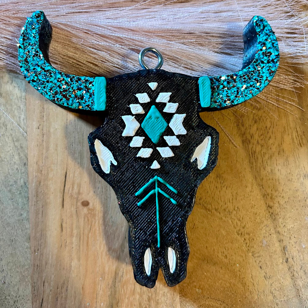 Aztec Bull Skull Freshie Design