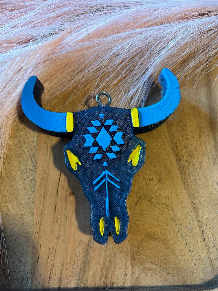 Aztec Bull Skull Freshie Design