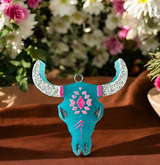 Aztec Bull Skull Freshie Design