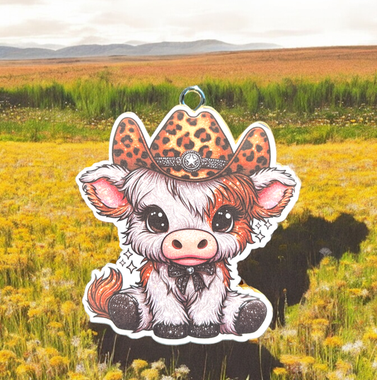 Sitting Highland Cow Freshie Design