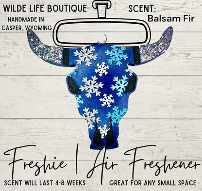 Snowflake Bull Skull Freshie Design