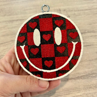 Checkered Heart Smiley Freshie Design