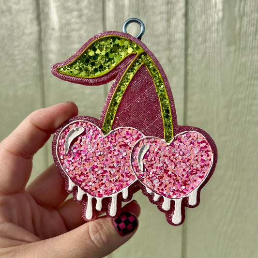 Heart Cherries Freshie Design