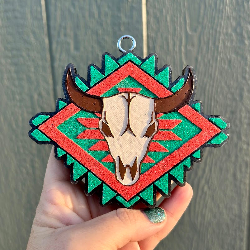 Western Bull Skull Freshie Design