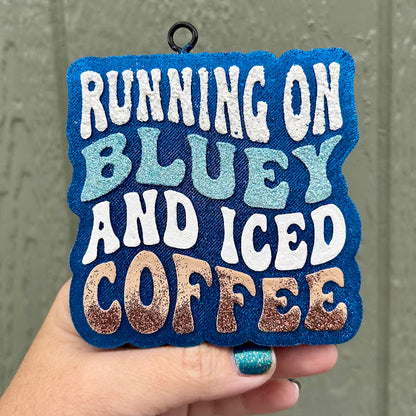 Running on Bluey and Iced Coffee Freshie Design