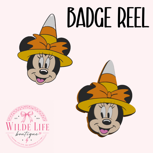 Candy Corn Minnie Badge Reel