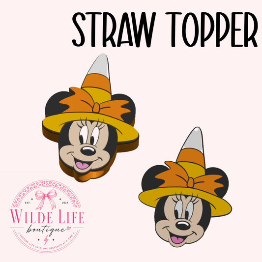 Candy Corn Minnie Straw Topper